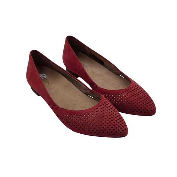 Women's - Vionic Posey Red Suede Flats, Size 6 1/2 - Picture 1 of 7